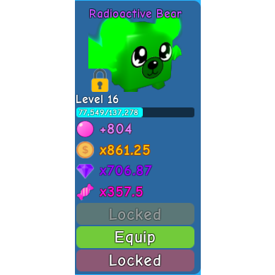Other Lvl 16 Radioactive Bear In Game Items Gameflip - 