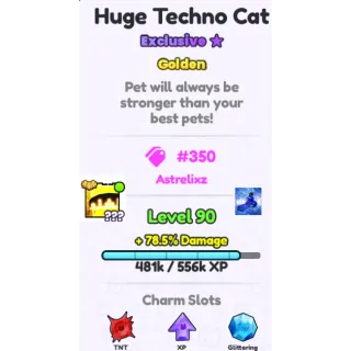 Golden Huge Techno Cat #350