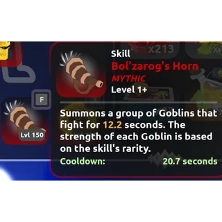 Level 150 Mythic Bol'zarog's Horn (Dungeon Heroes) 