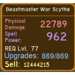 Other Beastmaster War Scythe In Game Items Gameflip - roblox dungeon quest beastmaster war scythe