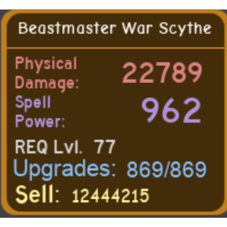 Other Beastmaster War Scythe In Game Items Gameflip - roblox dungeon quest beastmaster war scythe roblox