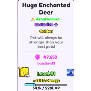 Golden Huge Enchanted Deer (Signed)