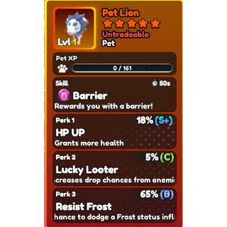 Pet Lion 18% HP UP World Zero