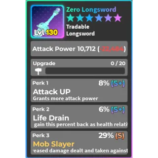 Level 130 Zero Longsword