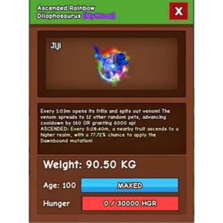 GODLY RAINBOW HATCHED DILO (90KG)