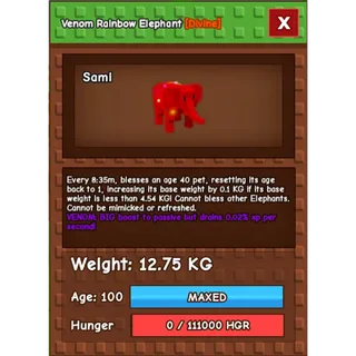 RAINBOW HATCHED ELEPHANT (12KG)