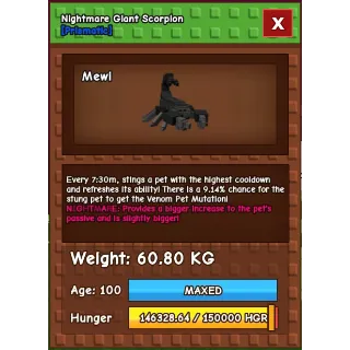 GIANT SCORPION NIGHTMARE (60KG)