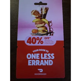 40% off first order of $15 or more DoorDash