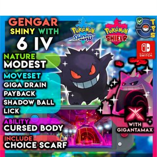 Gengar  SHINY BATTLE READY GMAX - Game Items - Gameflip