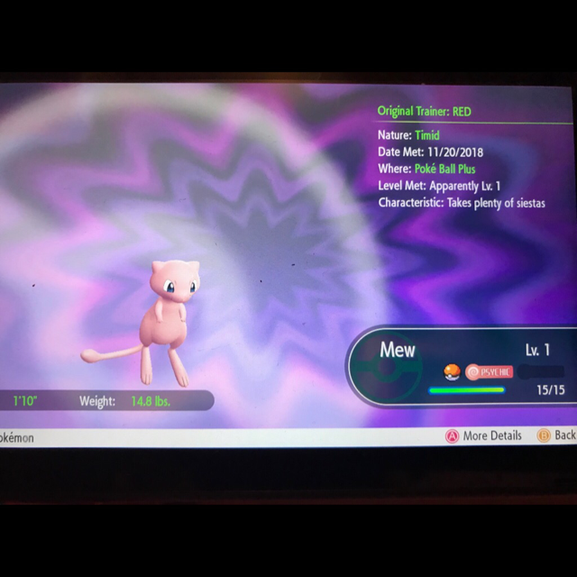 Mew Mew From Pokeball Plus In Game Items Gameflip