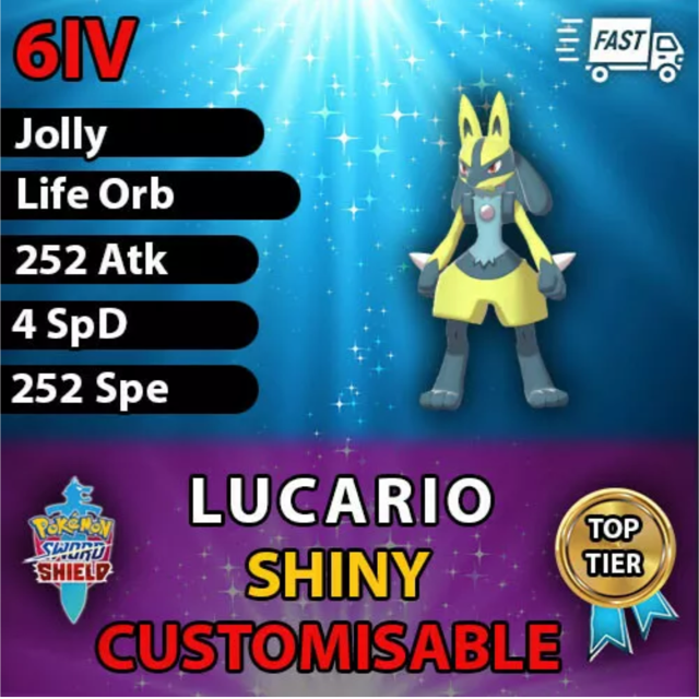 Lucario  SHINY BATTLE READY - Game Items - Gameflip