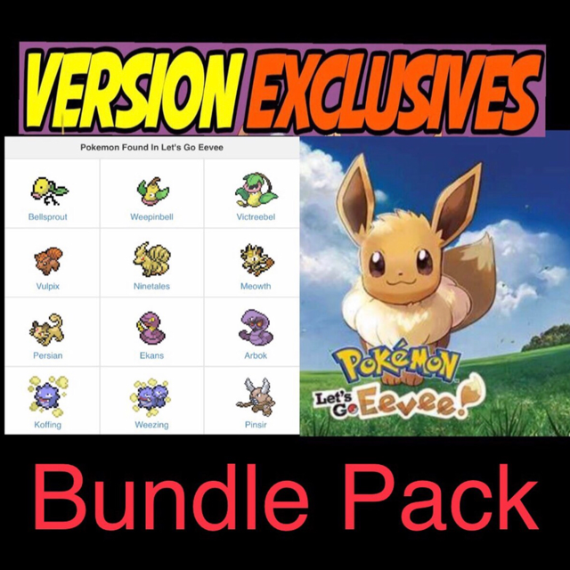 Bundle Eevee Exclusive Pokemon Bundle Pack In Game