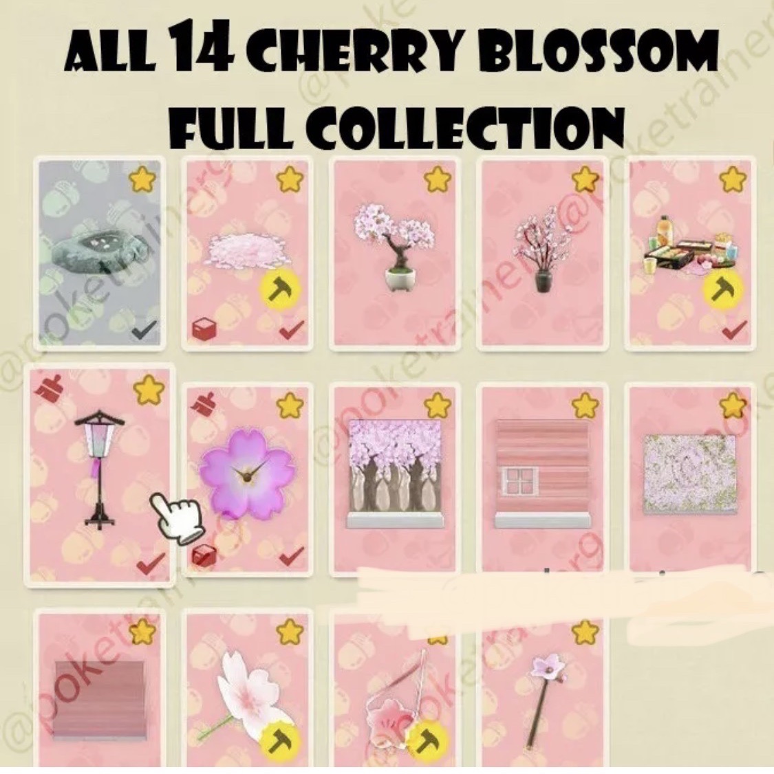Animal Crossing New Horizons 🌸14 Cherry Blossom Furniture Recipes Rare