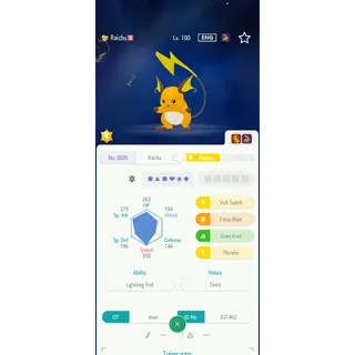 Shiny Raichu （6IV Battle build） – Great for Pokemon Champions - FAST DELIVERY