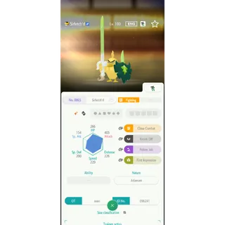 Shiny Sirfetch’d（6IV Battle build） – Great for Pokemon Champions - FAST DELIVERY