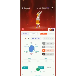 Shiny Cinderace（6IV Battle build） – Great for Pokemon Champions - FAST DELIVERY