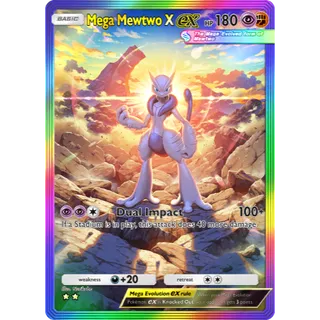 [All language] 2 Star Mega Mewtwo X EX Rainbow Art  - C1