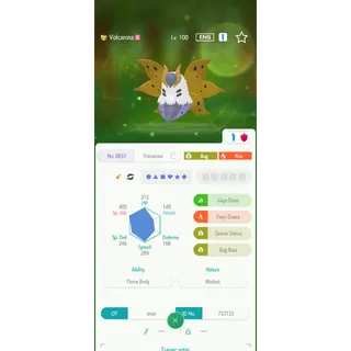 Shiny Volcarona（6IV Battle build） – Great for Pokemon Champions - FAST DELIVERY