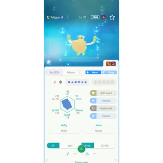 Shiny Pelipper （6IV Battle build） – Great for Pokemon Champions - FAST DELIVERY