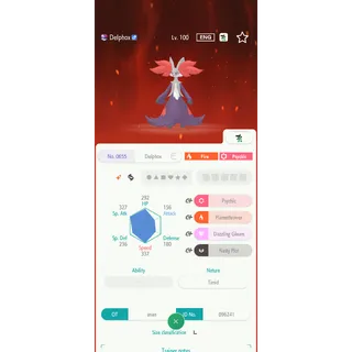Shiny Delphox（6IV Battle build） – Great for Pokemon Champions - FAST DELIVERY