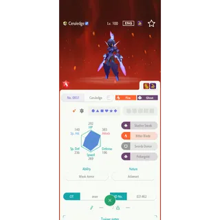 Shiny Ceruledge（6IV Battle build） – Great for Pokemon Champions - FAST DELIVERY