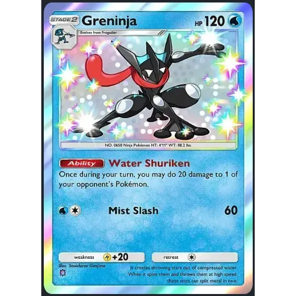 shiny greninja pokemon card Mega ex Premium Collection you may put 1 damage counter on 1 of your opponents Pokemon PSA 9 MINT - GRENINJA