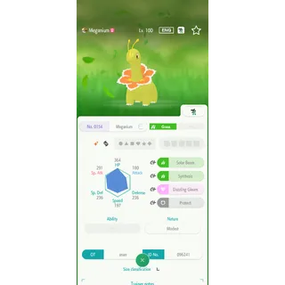 Shiny Meganium（6IV Battle build） – Great for Pokemon Champions - FAST DELIVERY