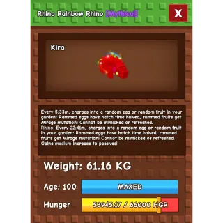 Rainbow Hatched Rhino