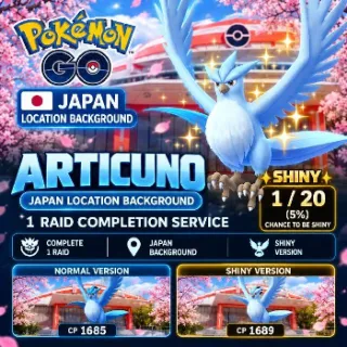 𝗔𝗥𝗧𝗜𝗖𝗨𝗡𝗢 | Japan Kanto Location Background | 1 Raid Per Day | 1/20 Shiny Chance | Pokemon GO