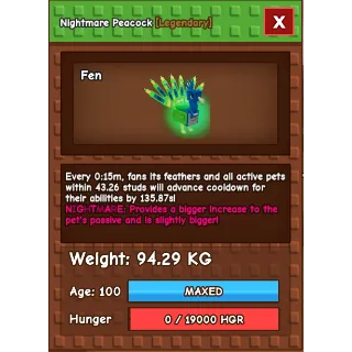 Titan Nightmare Peacock 94kg CD 15s 