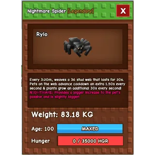 Nightmare Spider 80kg +