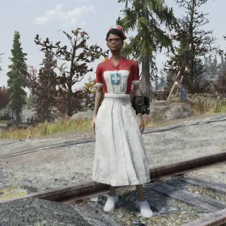 Red Asylum Uniform Set (Dress&Hat)