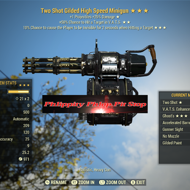 Legacy Gilded Minigun - Fallout 76 Game Item - Gameflip