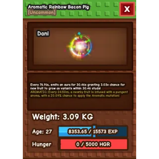 Rainbow hatched bacon pig