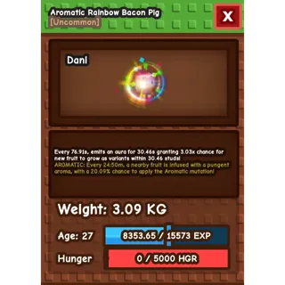 Rainbow hatched bacon pig