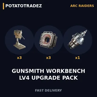 ARC Raiders | Gunsmith Workbench Lv4 Upgrade Pack | 3x Radial Press, 3x Magnetic Accelerator, 1x Emperor Modulator | Instant