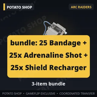 ARC Raiders | bundle: 25 Bandage + 25x Adrenaline Shot + 25x Shield Recharger