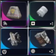 6 looting mk3 survivor, 6 medium shields, and 15 trigger nades