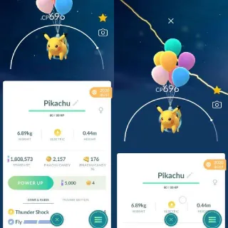 Nonshiny Pikachu With Balloon Guaranteed Lucky Pokemon Go
