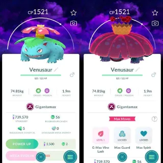 Nonshiny Gigantamax Venusaur Background Registered trade 20k Stardust