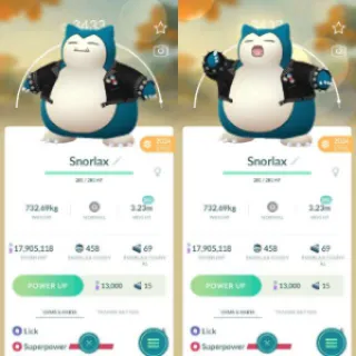 XXL Nonshiny Jacket Snorlax Level 43 - Pokemon Go