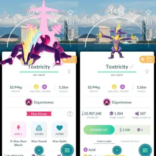 Nonshiny Gigantamax Toxtricity Amped Fukuoka Background - Pokemon Go