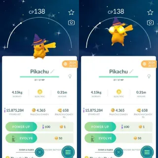 Shiny Witch Hat Pikachu - Registered Trade Only 20k Dust - Pokemon Go
