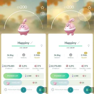 XXL Nonshiny Happiny Pokemon Go