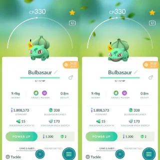 Nonshiny Pikachu Hat Bulbasaur Guarantee Lucky Pokemon Go
