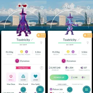 Nonshiny Dynamax Toxtricity Lowkey Fukuoka Background - Pokemon Go