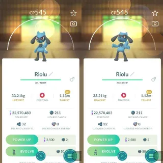 XXL Nonshiny Riolu Pokemon Go