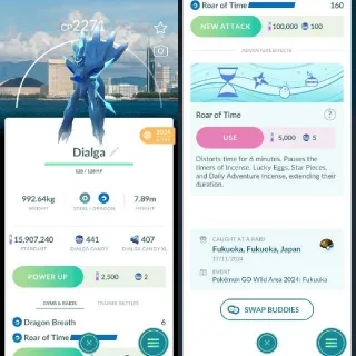 Nonshiny Dialga Roar Of Time Fukuoka Background - Pokemon Go