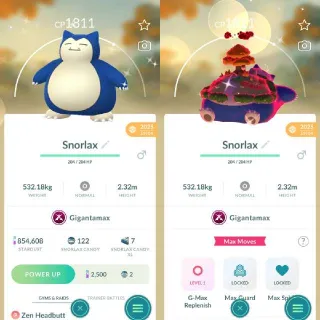 Shiny Gigantamax Snorlax - Pokemon Go