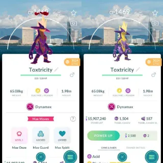 Nonshiny Dynamax Toxtricity Amped Fukuoka Background - Pokemon Go